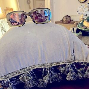 Gucci silver with green tint mirror sunglasses.